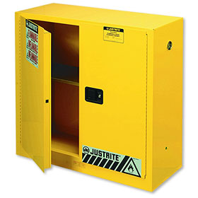 Justrite 30 Gallon Safety Cabinet 2 Door Manual Lever Handle