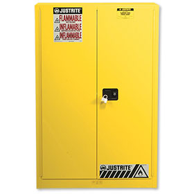 Justrite 60 Gallon Safety Cabinet 2 Door Self-Closing Lever Handle