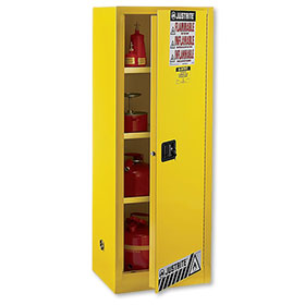 Justrite 22 Gallon Slimline Safety Cabinet 1 Door Manual Sure Grip Handle