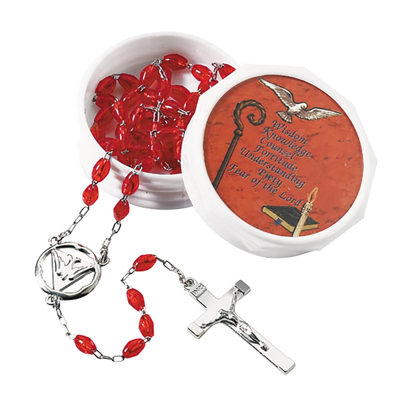 Confirmation Holy Spirit Rosary With Two Piece Case 6pk