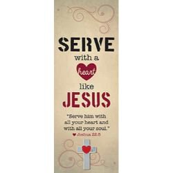 Serve with a Heart Like Jesus Lapel Pin with Bookmark - 12/pk