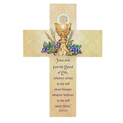 Gerffert Holy Confirmation Guardian Angel White Wood Wall Cross 12 Inch Autom 