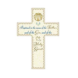 12 Inch Autom Gerffert Holy Confirmation Guardian Angel White Wood Wall Cross 