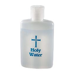 Holy Water Bottle with Gold Lettering - 12/pk