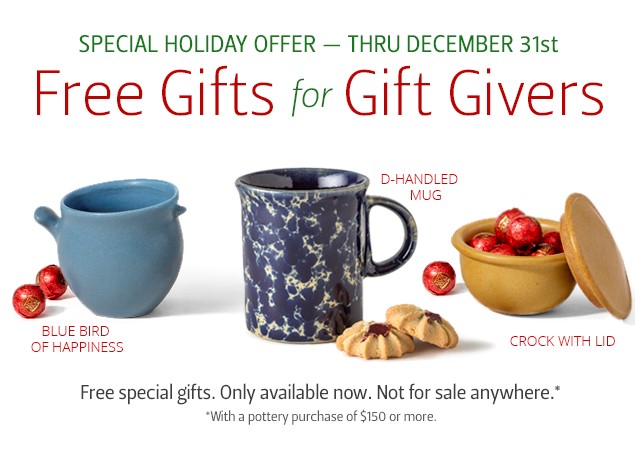 Choose Your Free Pottery Gifts from Bennington Potters