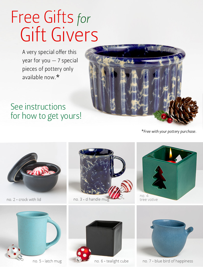 Choose Your Free Pottery Gifts from Bennington Potters