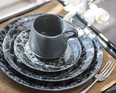 Black on Slate plates