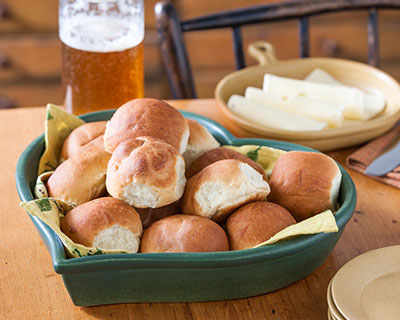 Dish with rolls 
