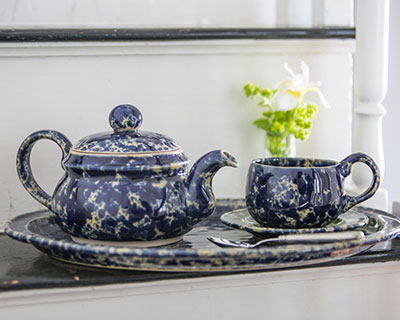 Blue Agate Tea Set