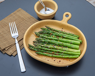 Bistro Plate and Crock Set Elements Gold with Asparagus