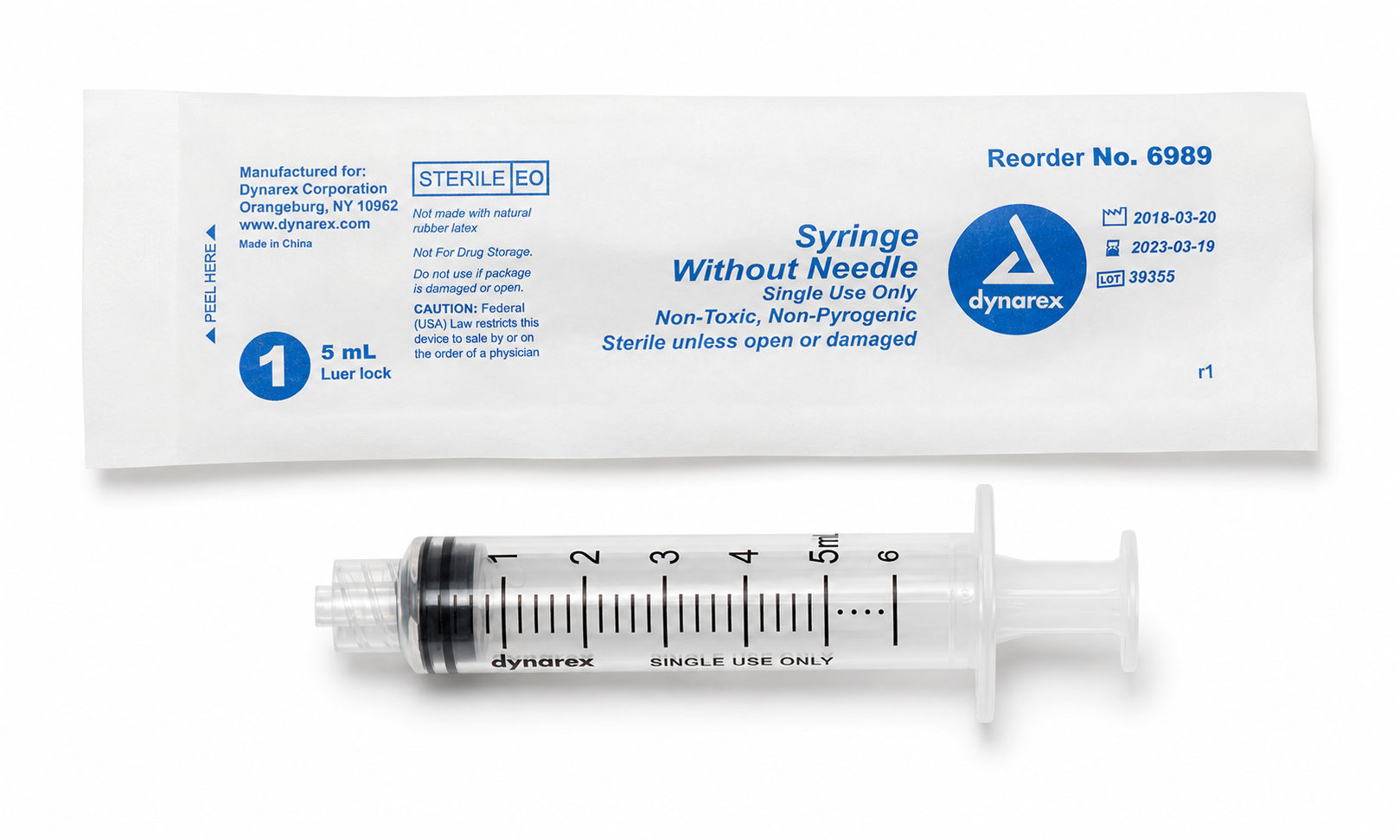 Luer Lock Syringe without Needle 5cc  (Box of 100)