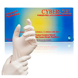 Cyber-Gel® Powder-Free Latex Exam Gloves (Box of 100)
