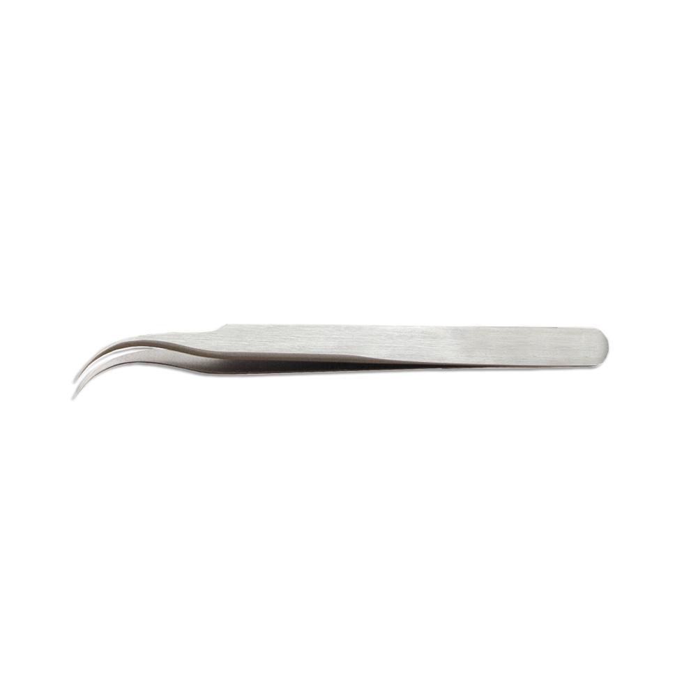 Bent Tip Non-Serrated Jewelers Forceps 