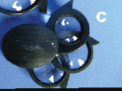 (C) Three Lenses: 15mm & 20mm Diameter 5x, 7x, & 9x to 21x Magnification (20D to 80D)