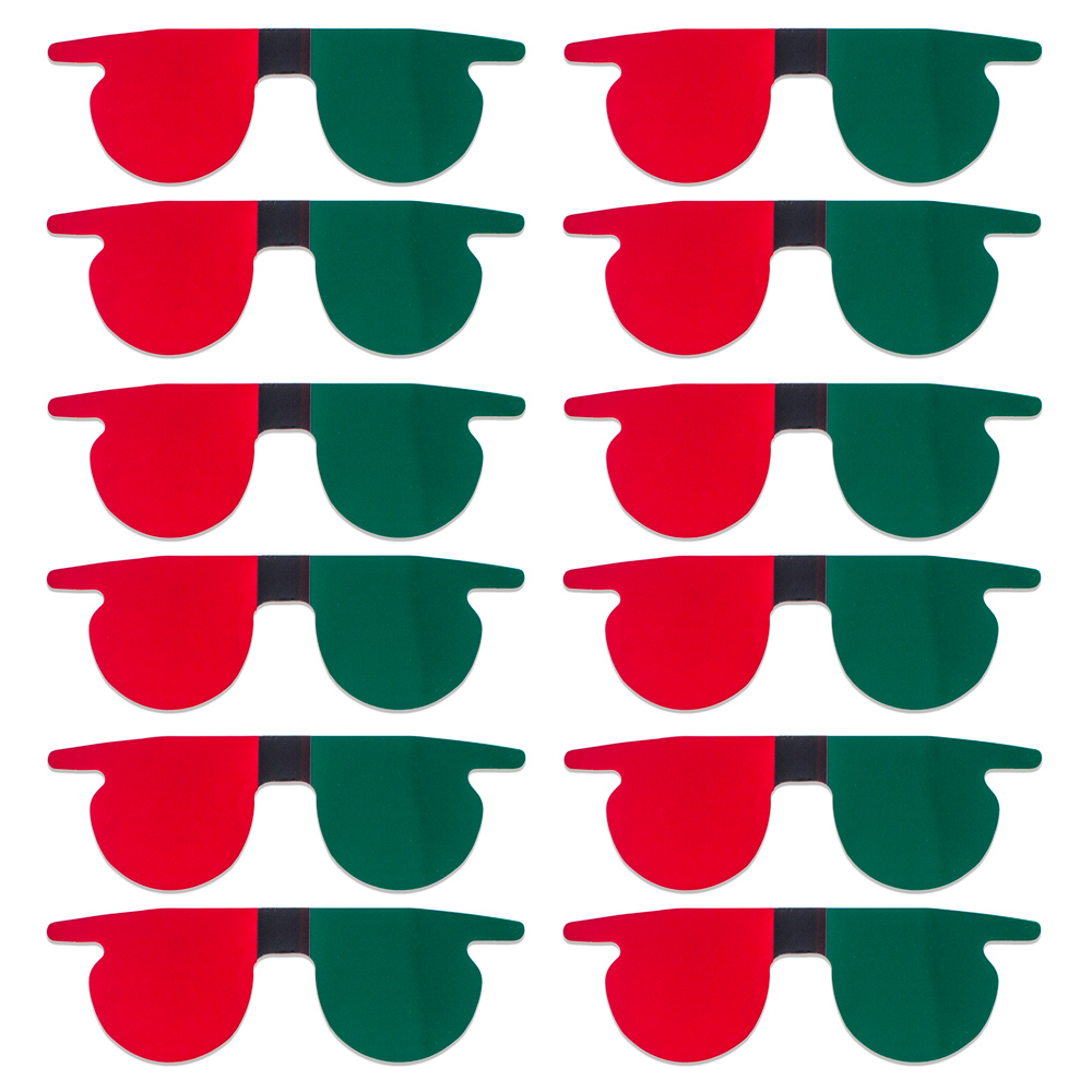 Red/Green Flat SlipIns (Pkg of 12) - Packed in Individual Bags