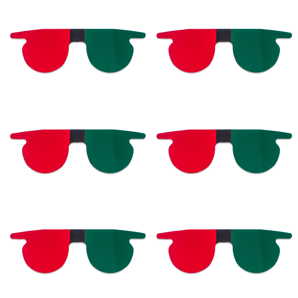 Red/Green Flat SlipIns (Pkg of 6) - Packed in Individual Bags