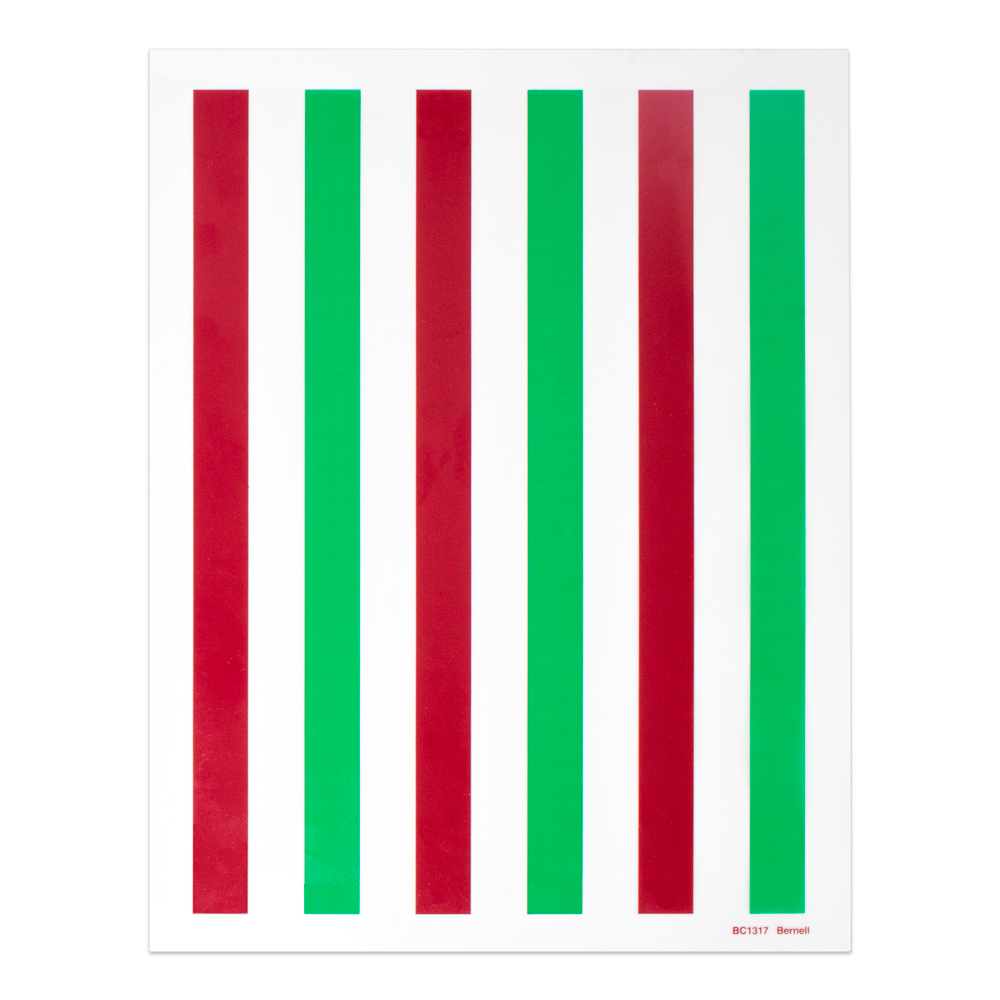 Red/Green - 8-1/2" x 11" | 6 Bars | 2/3" Bar Width