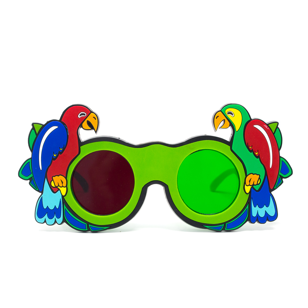 Fun Foam Goggles with Animal Figures - Fun Foam Goggles - Red/Green Parrot