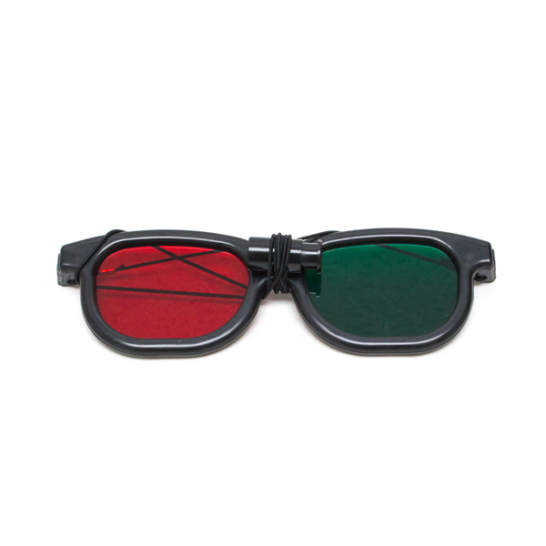 New Age - Red/Green Goggles with Elastic - (Lenses Not Glued) - Single Pair