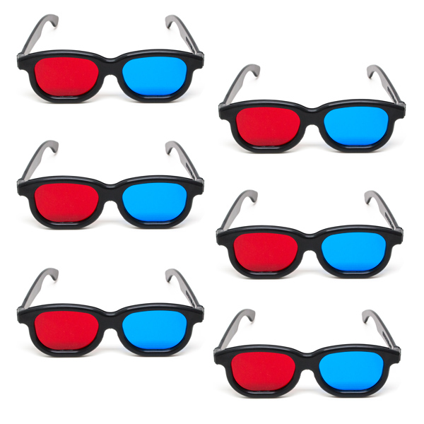 New Age - Red/Blue Computer Goggles - (Lenses Not Glued) - Pkg. of 6