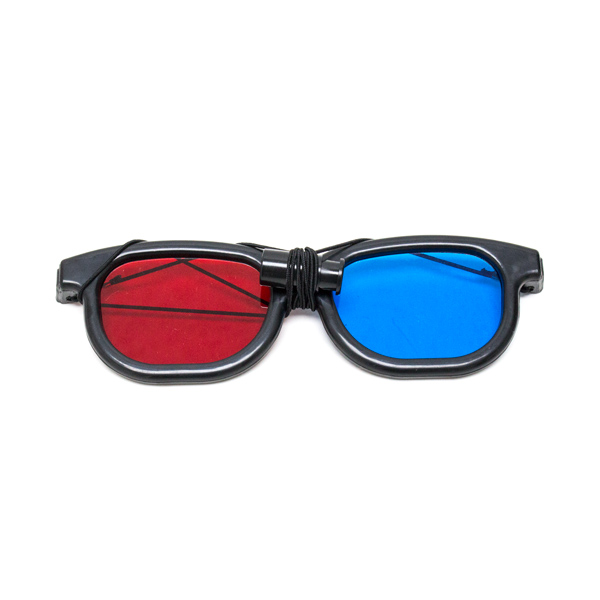 New Age - Red/Blue Computer Goggles with Elastic - (Lenses Not Glued) - Single Pair