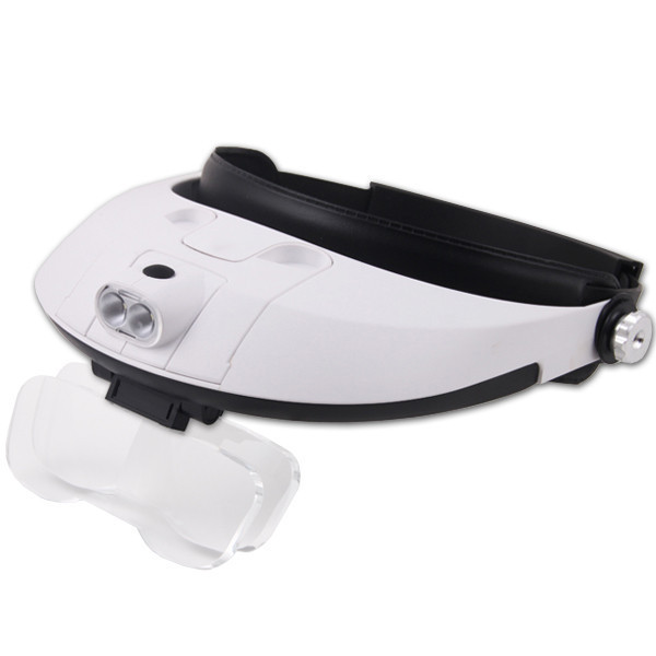 Deluxe Binocular Headband Magnifier with LED Light Includes Five Interchangeable Lens