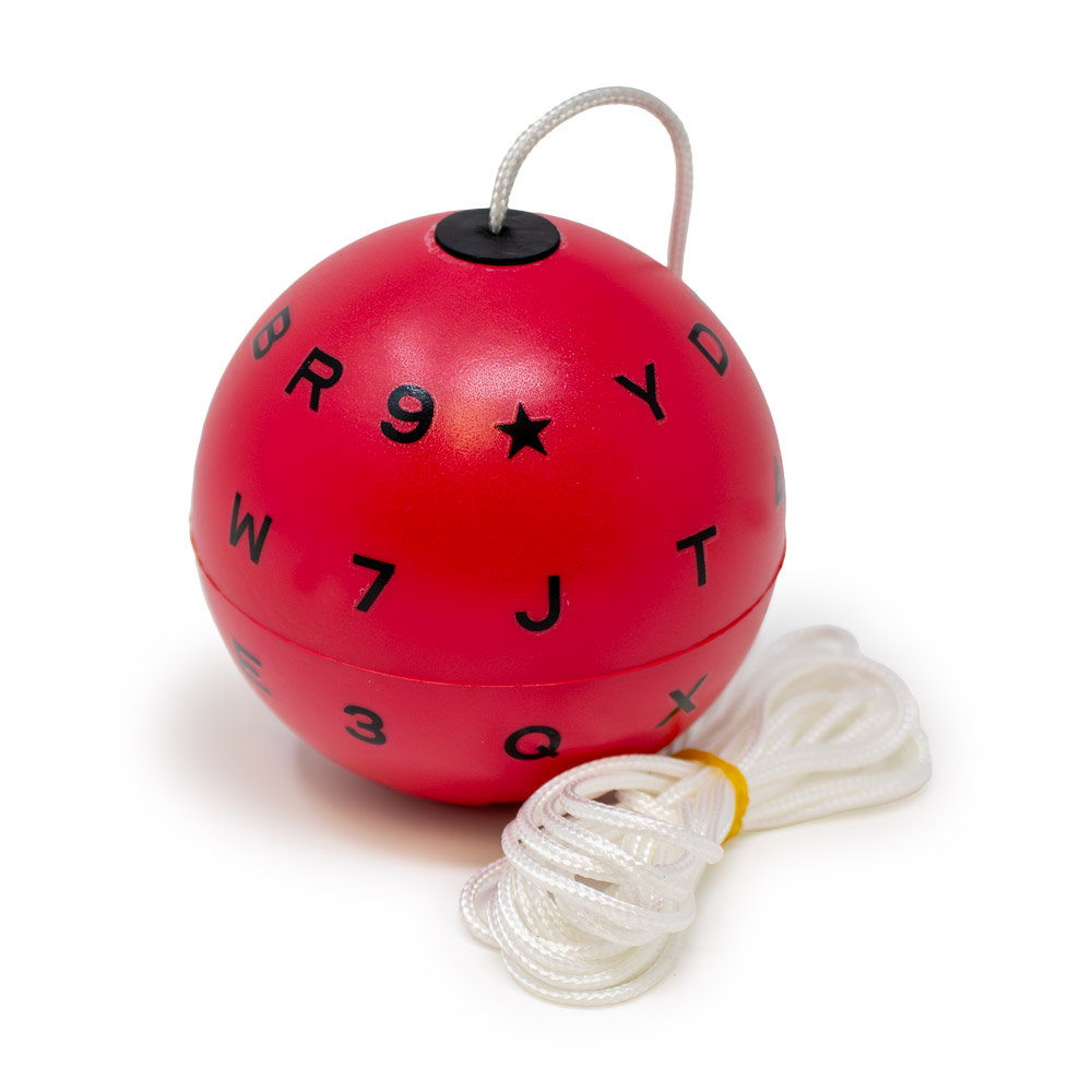 Soft Red Marsden Ball with Letters/Numbers/Shapes