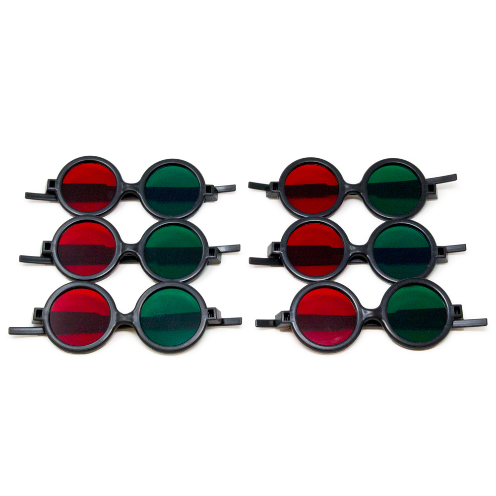 Deluxe Reversible - Red/Green Goggles (Pkg. of 6)