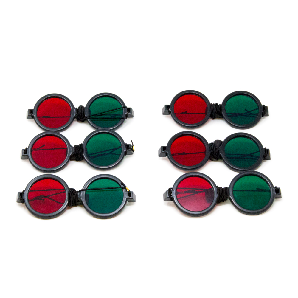 Deluxe Reversible - Red/Green Goggles with Elastic (Pkg. of 6)