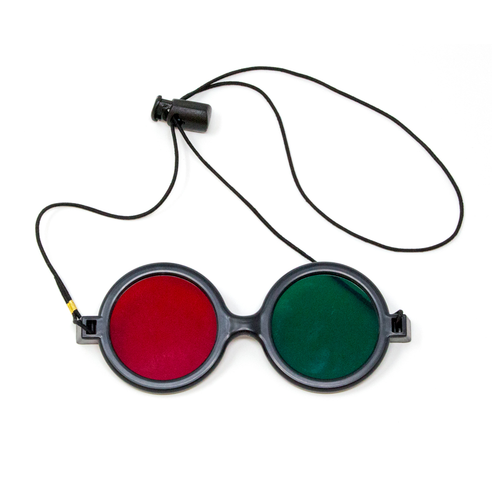 Deluxe Reversible - Red/Green Goggles with Elastic (Single Pair)