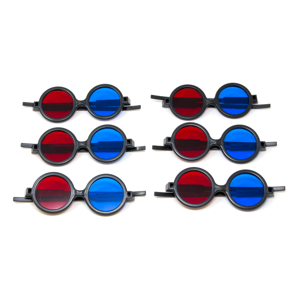 Deluxe Reversible - Red/Blue Computer Goggles (Pkg. of 6)