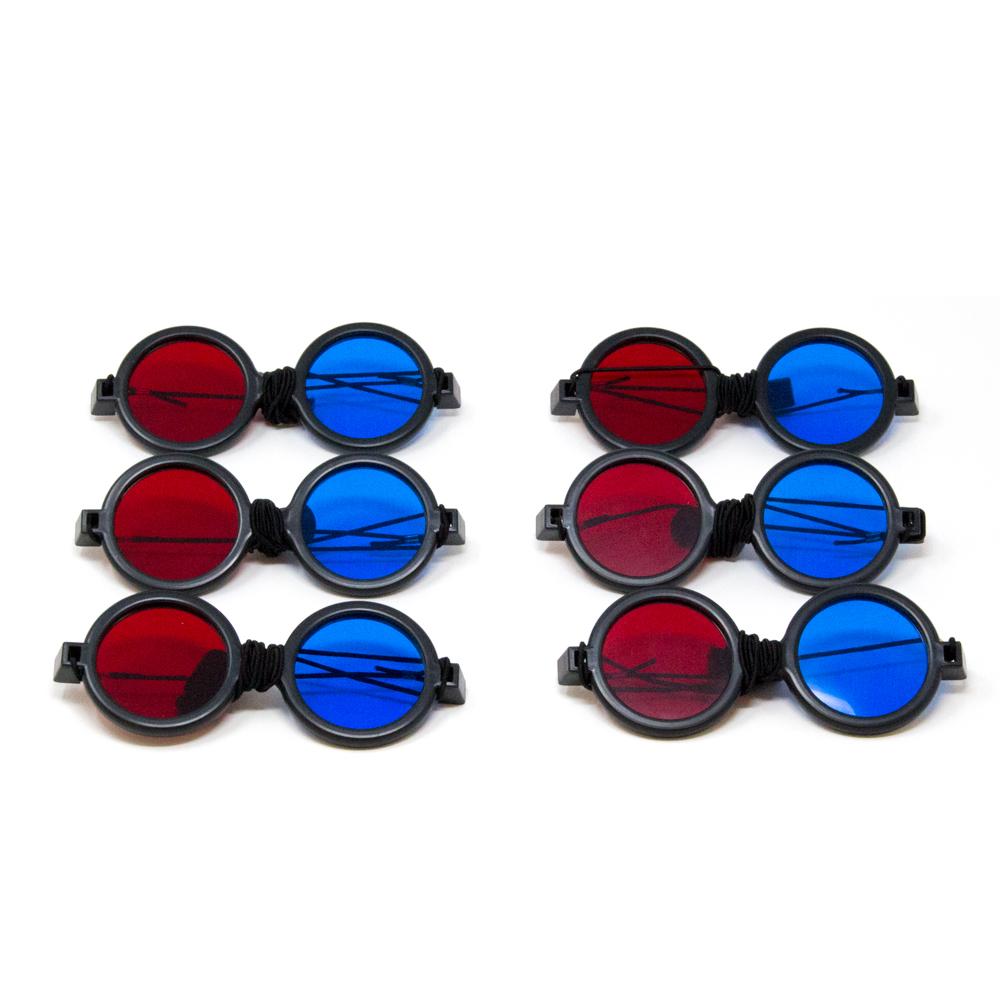 Deluxe Reversible - Red/Blue Computer Goggles with Elastic (Pkg. of 6)
