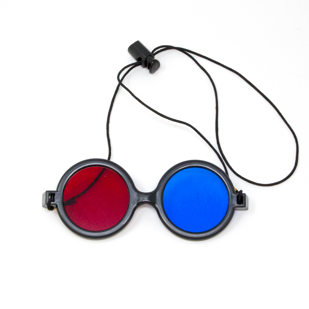Deluxe Reversible - Red/Blue Computer Goggles with Elastic (Single Pair)