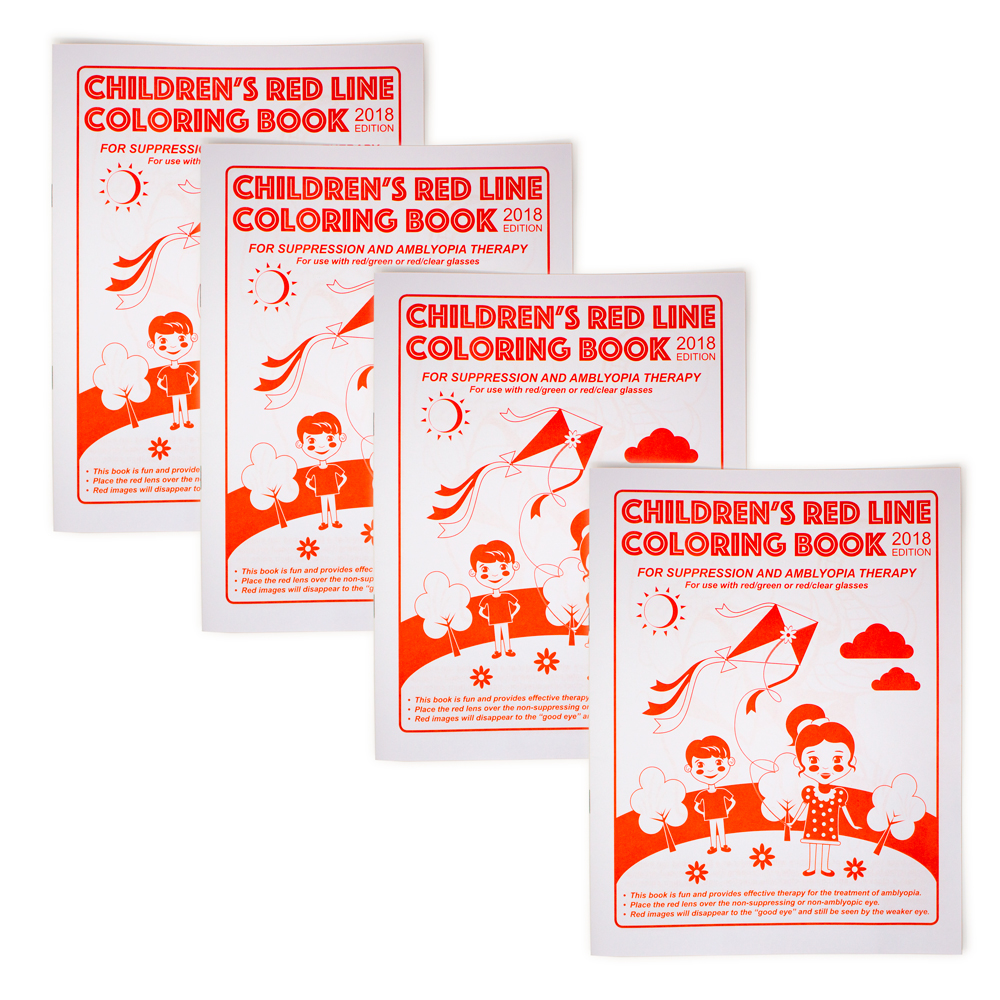Children's Red Line Coloring Book - 2018 Edition - Package of 4