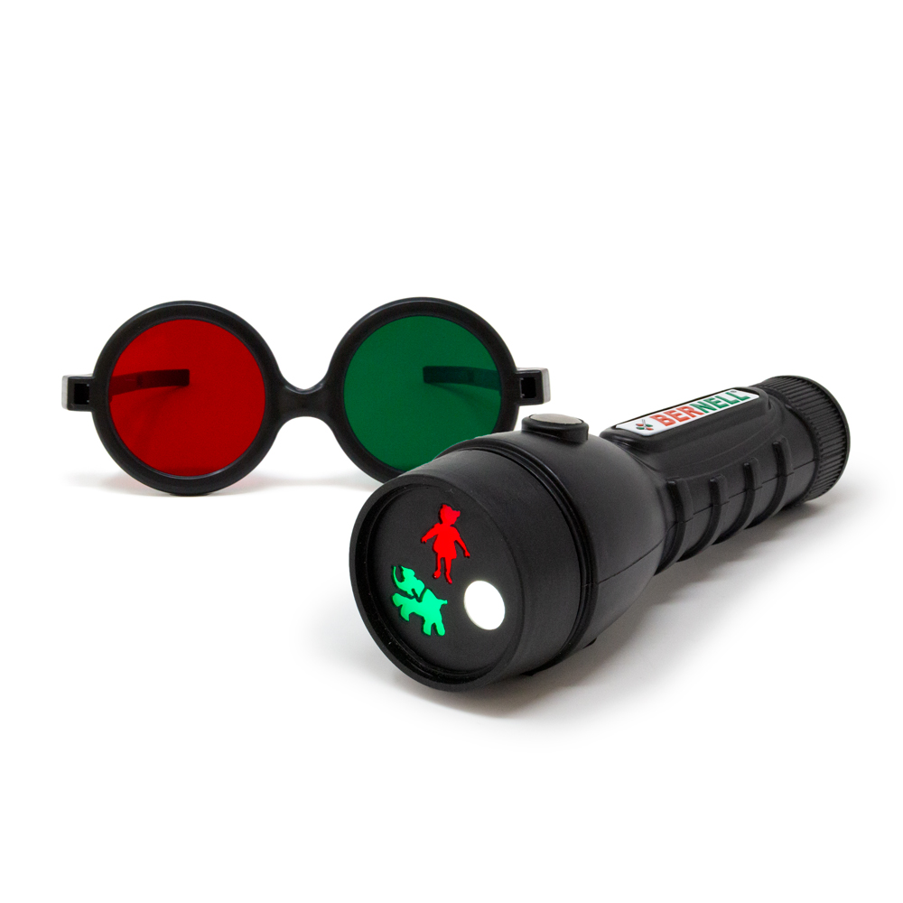 3-Figure Test Flashlight with Reversible Glasses