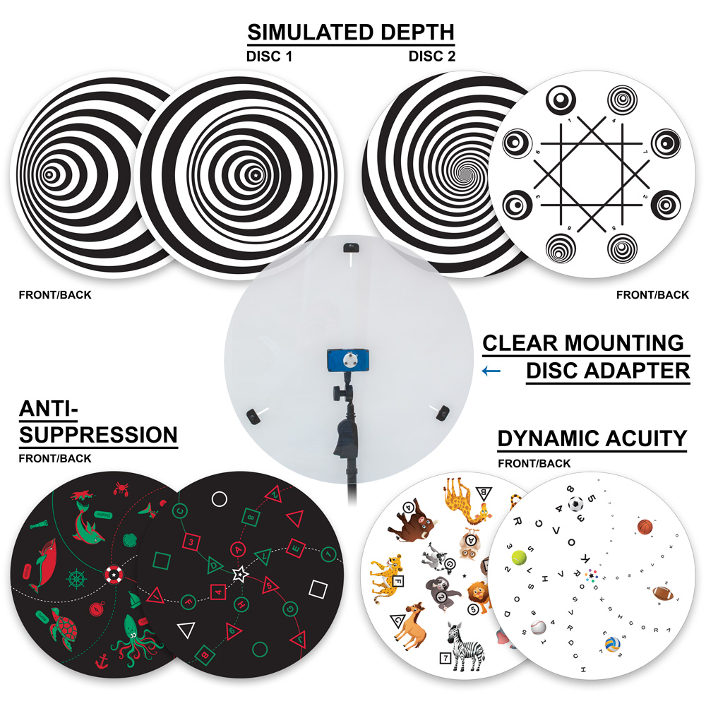 Complete Set of Vinyl Attachment Discs with Clear Mounting Adapter