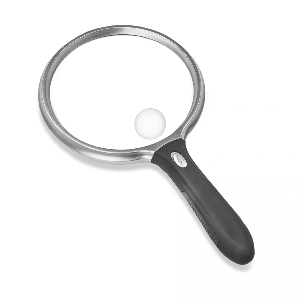 LED Lighted 1.5x Power 5" Oversized Handheld Magnifier
