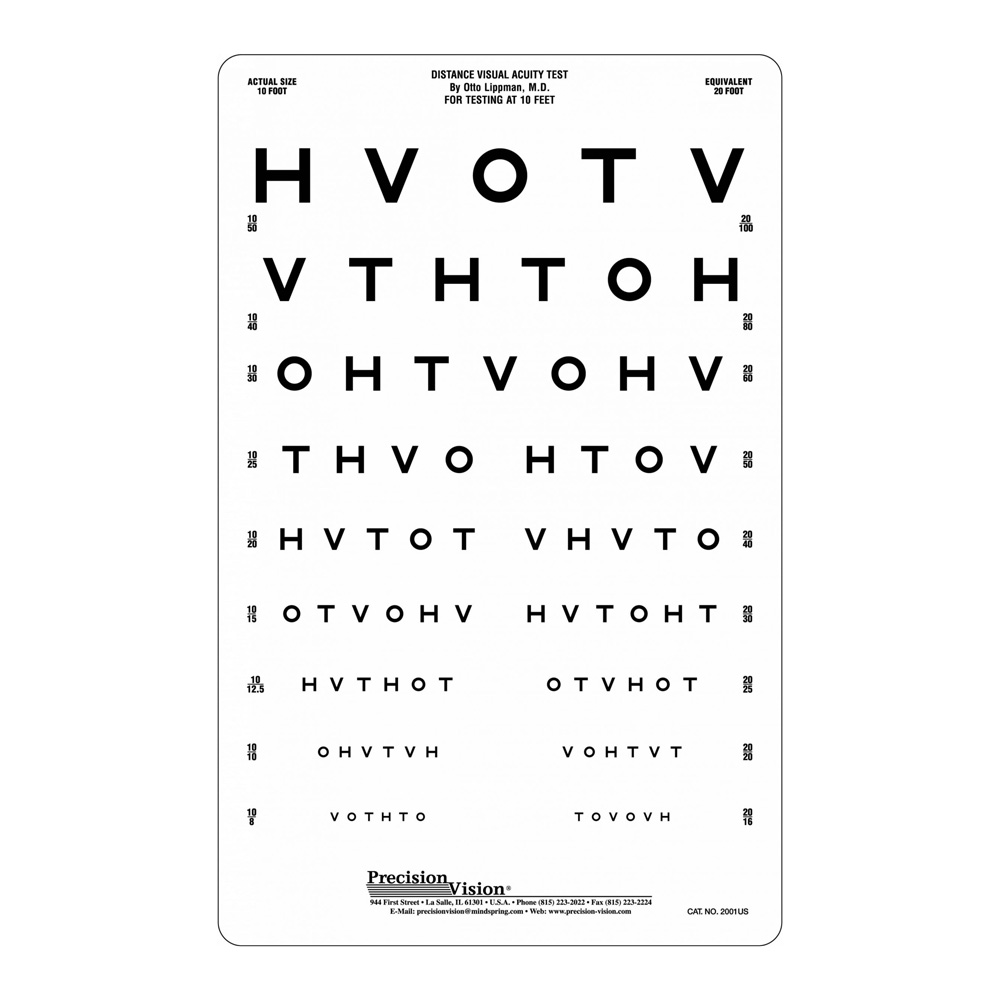 HOTV Eye Chart (10 ft) 