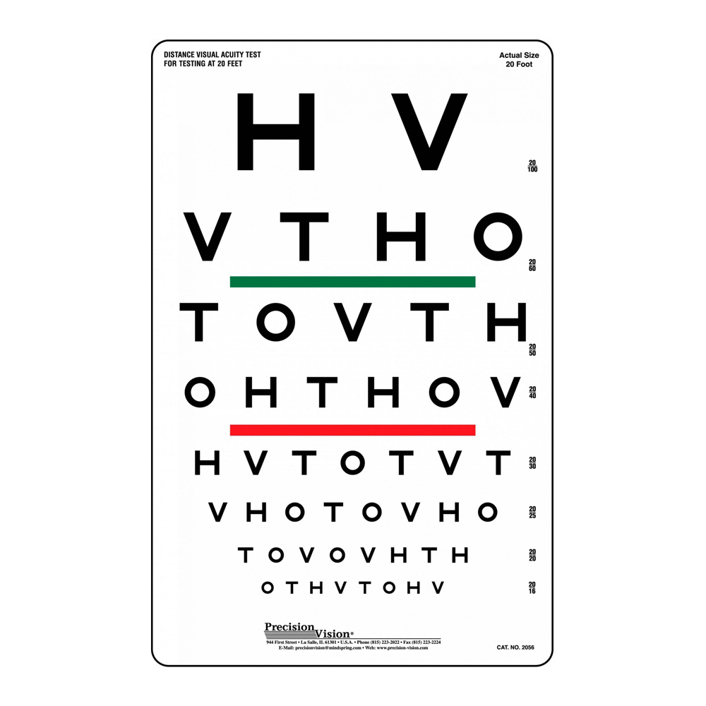 HOTV Visual Acuity / Color Vision Chart