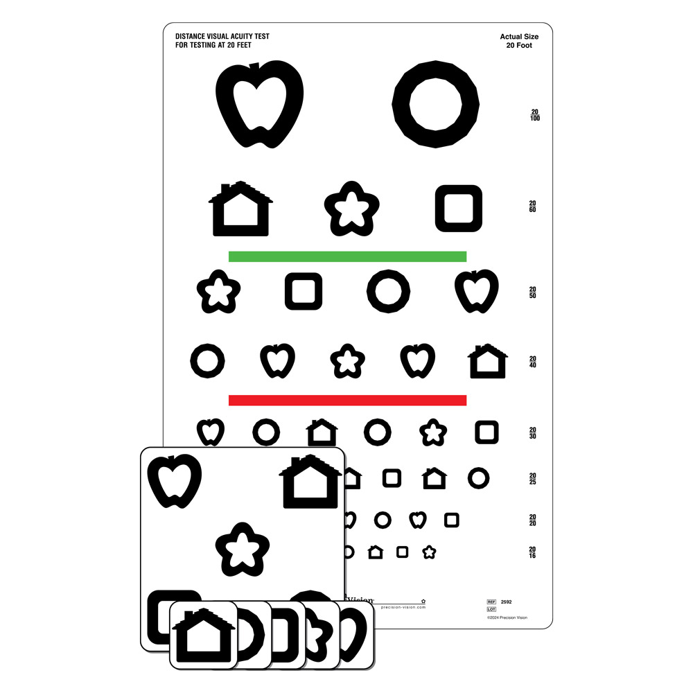 8 Line Patti Pics Color Test Visual Acuity Chart