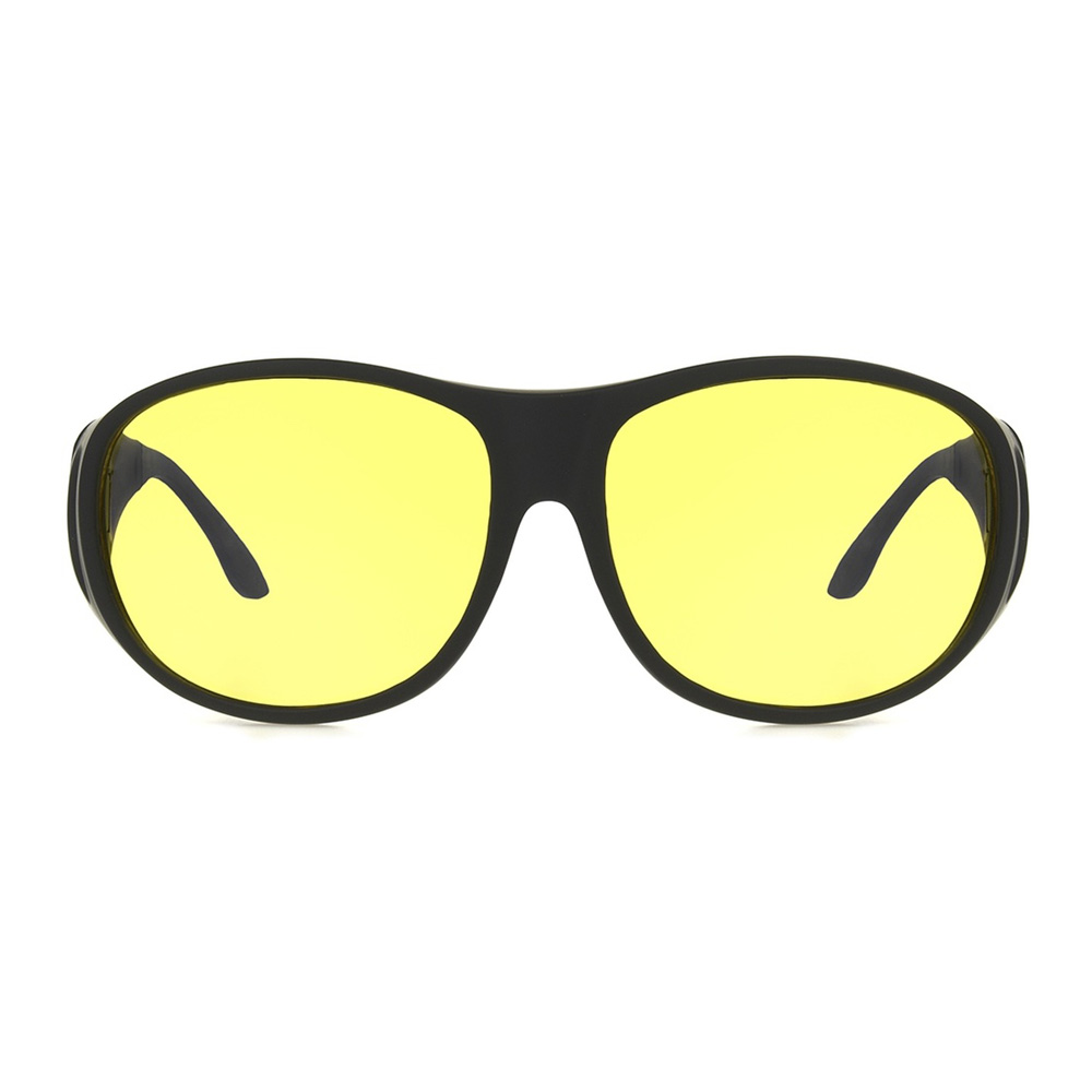 Haven® Night Driver Premium Fit Over Sunglasses (Summerwood Model) Matte Black Frame/Yellow Lens
