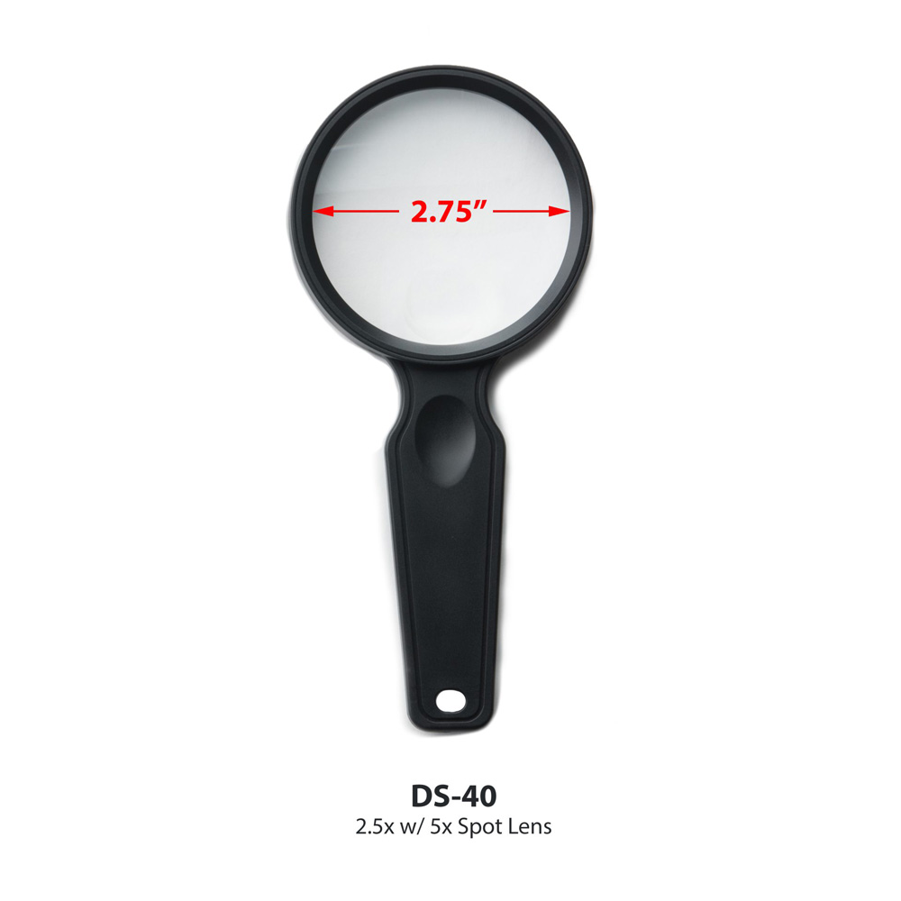 MagniView&trade; 2.5x Power 2.75" Acrylic Lens HandHeld Magnifier with Spot Lens