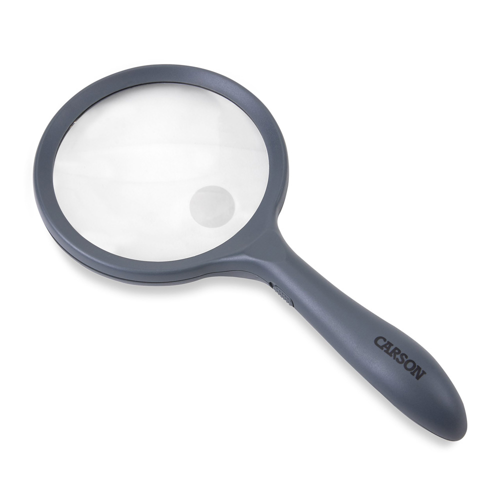 LED Lighted HandHeld 2x Power Magnifier with 4x Spot Lens