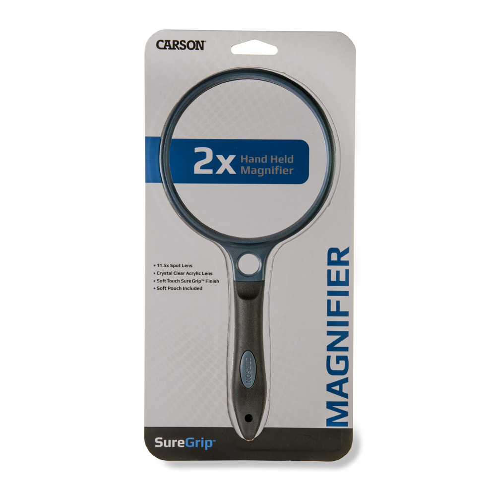 SureGrip&trade; Series Hand Held 2x Power 4.3" Acrylic Magnifying Glass