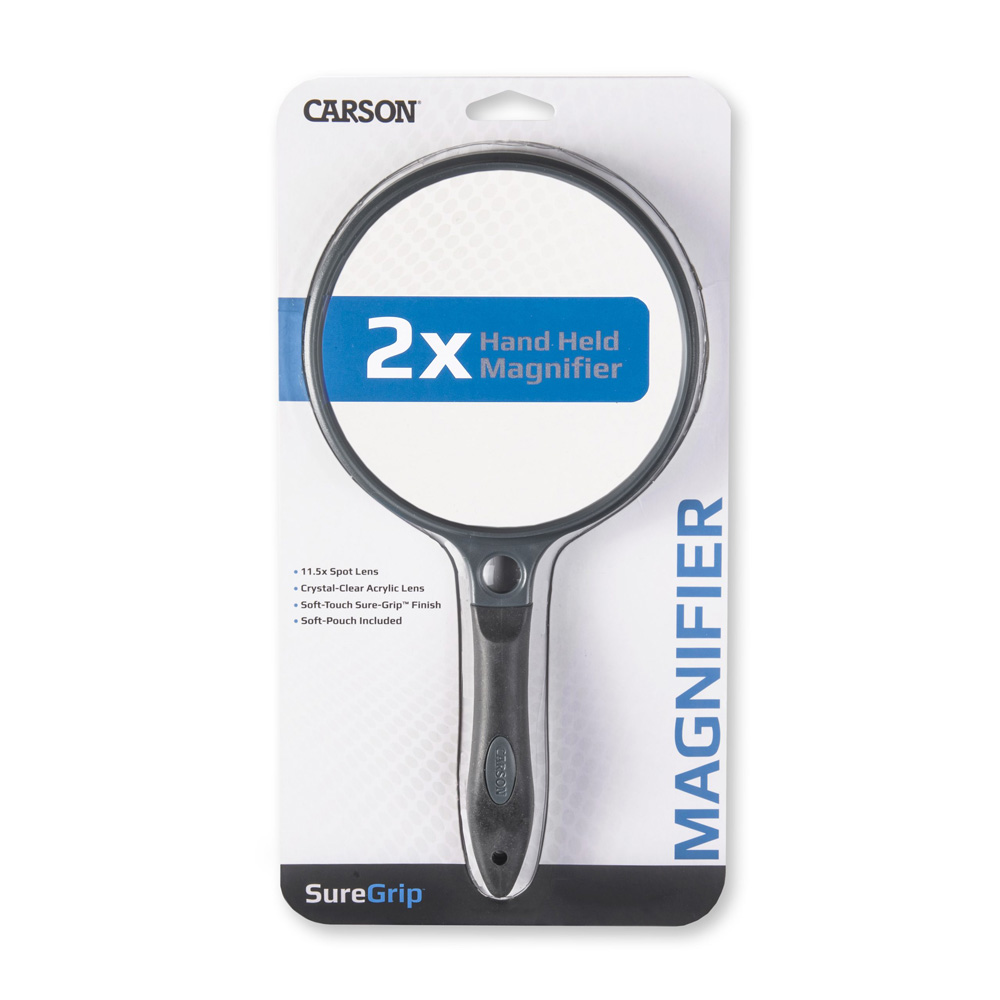 SureGrip&trade; Series Hand Held 2x Power 5" Acrylic Magnifying Glass