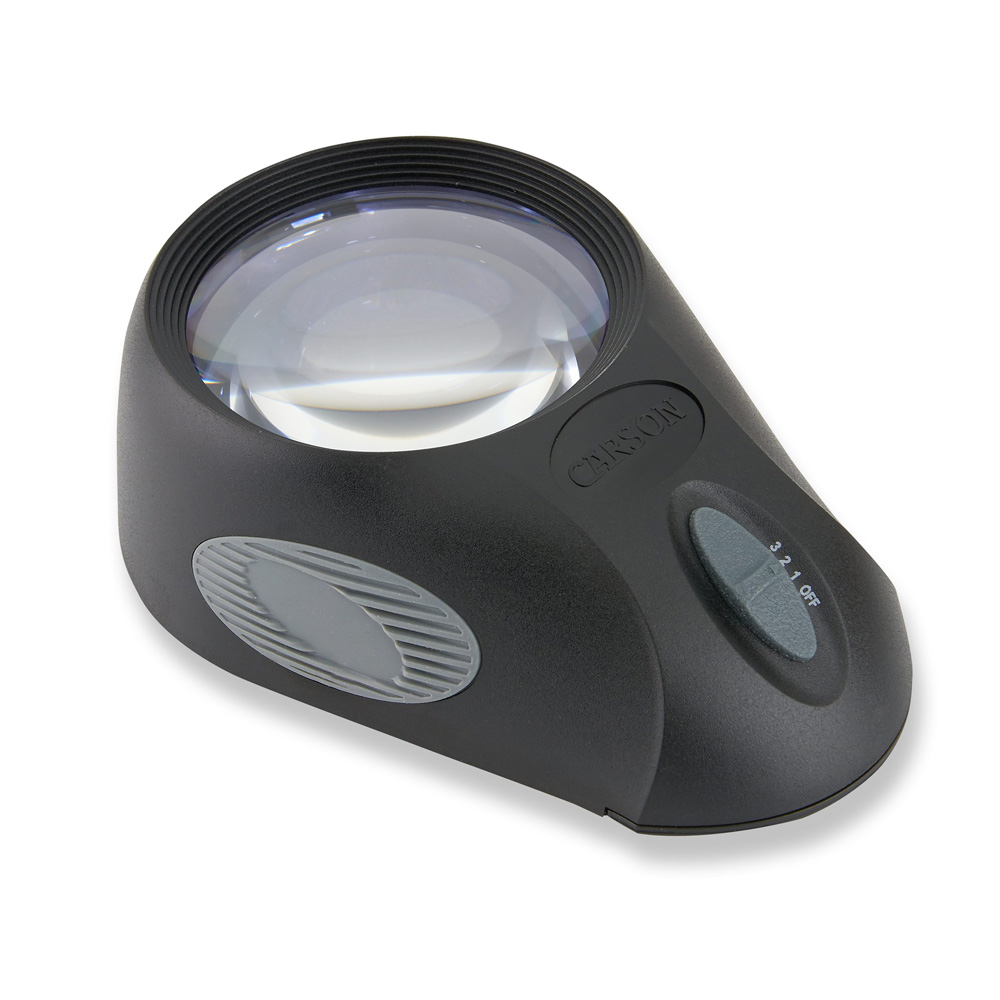 LumiLoupe Ultra 5x Power 2.5" LED Lighted Stand Loupe Magnifier with 3 Brightness Settings
