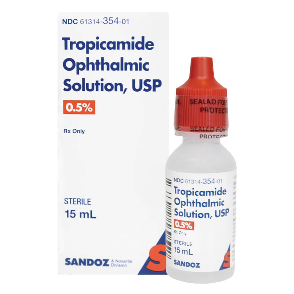 Tropicamide 0.5% Ophthalmic Solution (15mL) Bottle - Sandoz