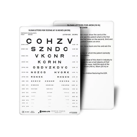 Sloan Letter Near Vision Card
