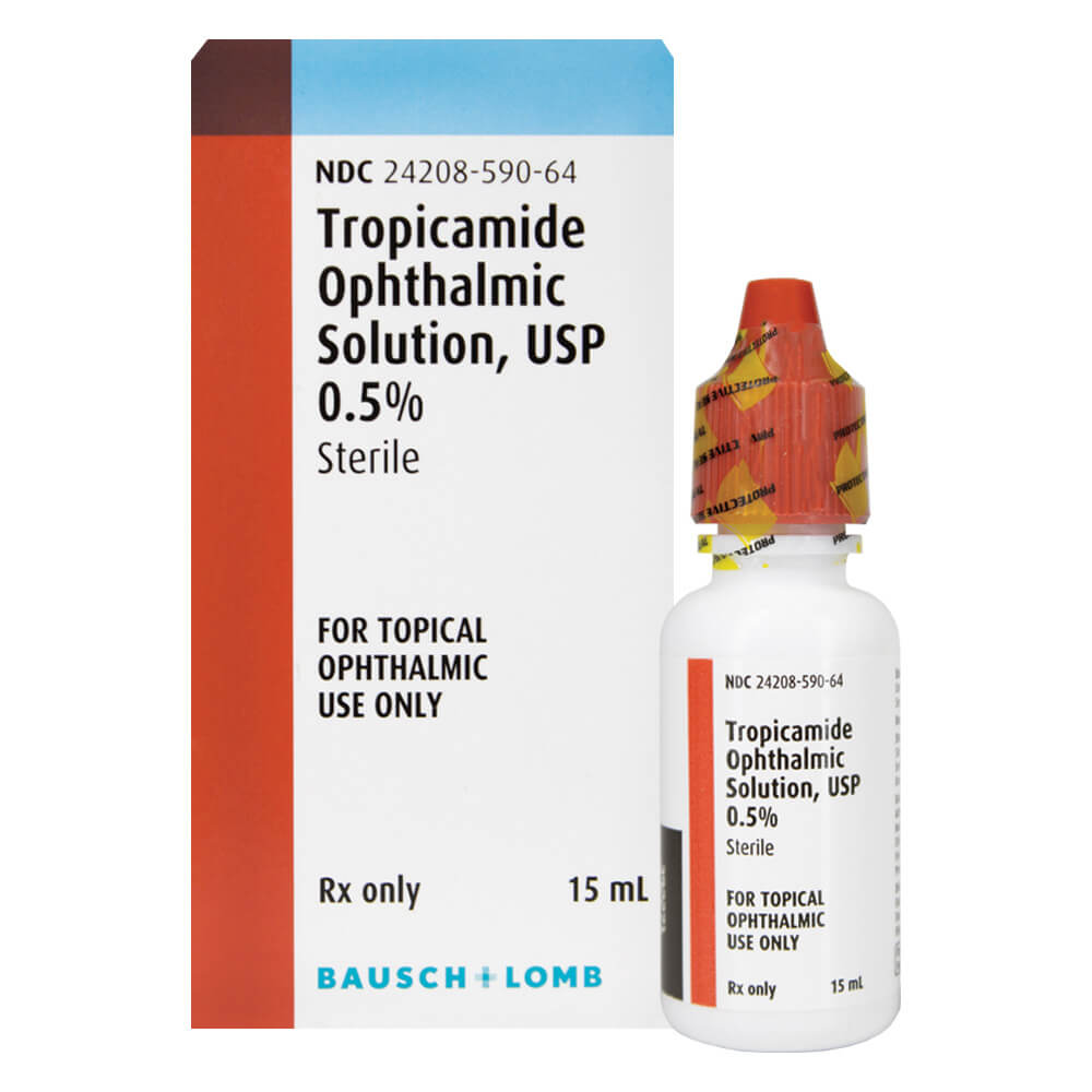 Tropicamide 0.5% Ophthalmic Solution (15mL) Bottle - Baush & Lomb