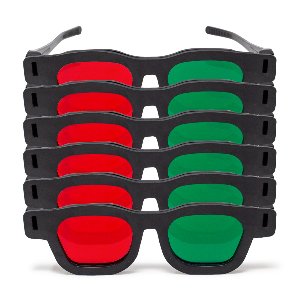Original Bernell Model - Red/Green Goggles (Lenses Not Glued) - Pkg. of 6